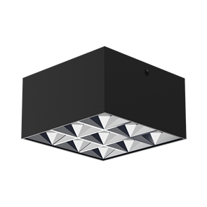 黑色九头正方形线条灯